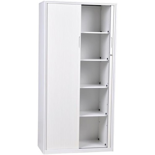 Proceed 6 Tier Tambour Filing Cabinet With PVC Doors White 900mm