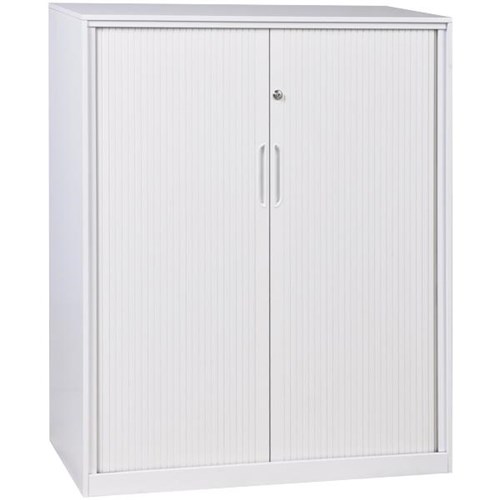 Proceed 4 Tier Tambour Cabinet With PVC Doors White 1200mm