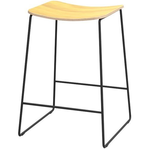 Skala Kitchen Stool Natural Ply/Matt Black