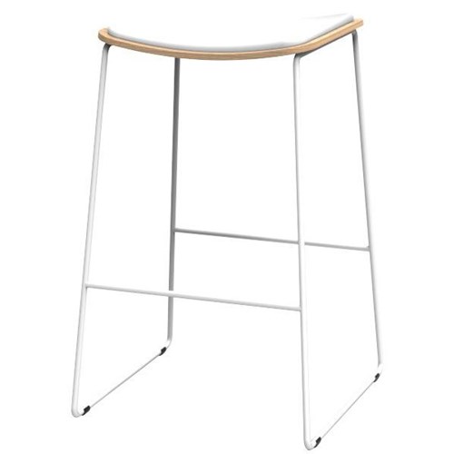 Skala Bar Stool Natural Ply/White Vinyl/White