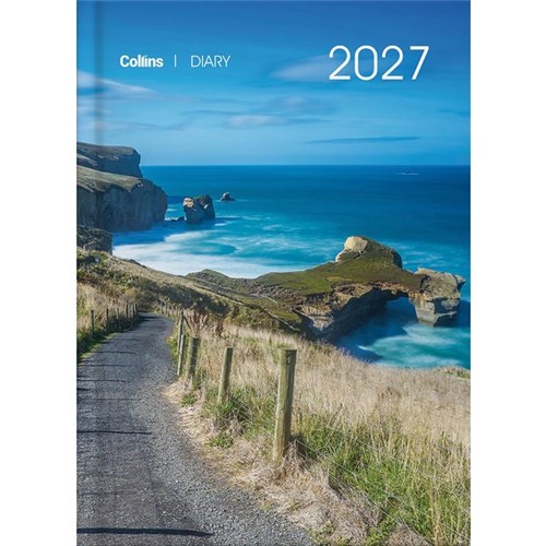 Collins A51 Diary A5 1 Day Per Page 2027 Coastal New Zealand Scenes Assorted Designs