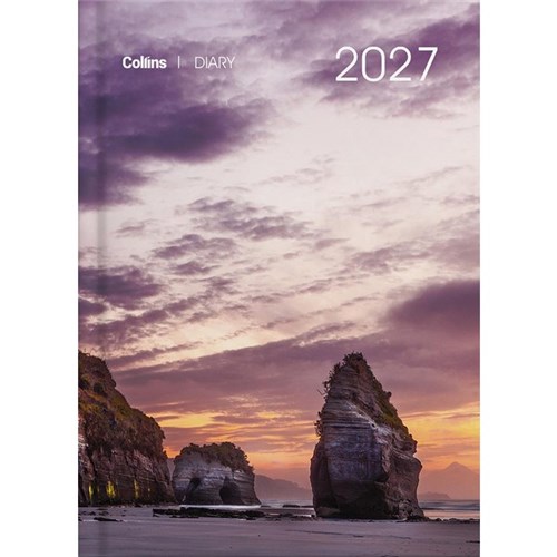Collins A51 Diary A5 1 Day Per Page 2027 Coastal New Zealand Scenes Assorted Designs