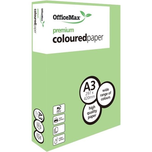 OfficeMax A3 80gsm Graceful Green Premium Colour Copy Paper, Pack of 500