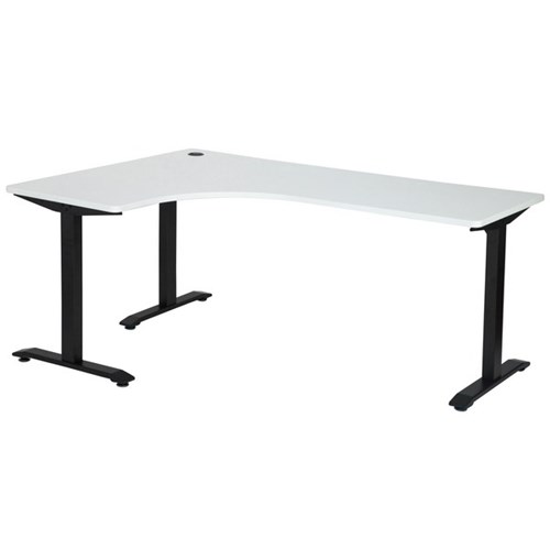 Emerge Single User Workstation Left Hand 1200x1800mm White/Black