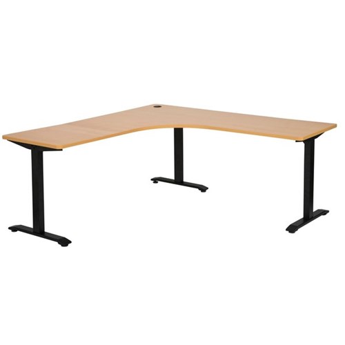 Emerge Single User Workstation 1800x1800x600mm Beech/Black