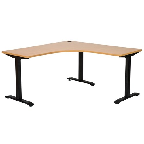 Emerge Single User Workstation 1800x1800x750mm Beech/Black