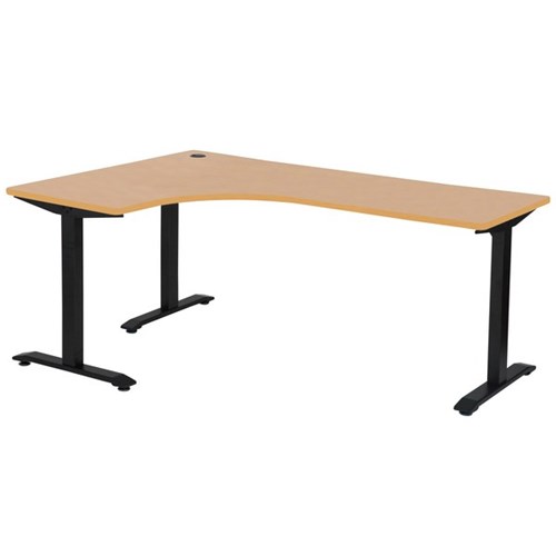 Emerge Single User Workstation Left Hand 1200x1800x600mm Beech/Black