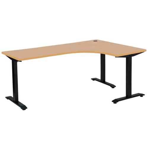 Emerge Single User Workstation Right Hand 1200x1800x600mm Beech/Black