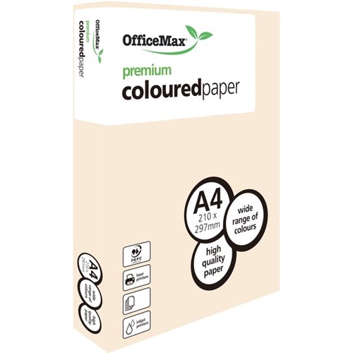 OfficeMax A4 160gsm Cosy Cream Premium Coloured Copy Paper, Pack of 250