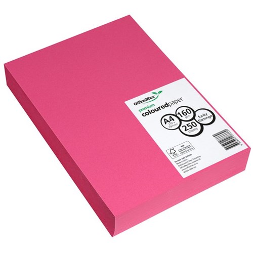 OfficeMax A4 160gsm Funky Flamingo Premium Coloured Copy Paper, Pack of 250