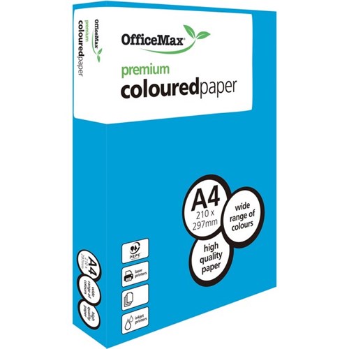 OfficeMax A4 160gsm Bouncy Blue Premium Coloured Copy Paper, Pack of 250