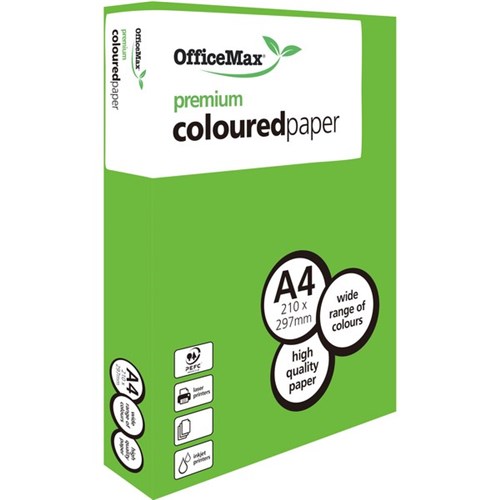 OfficeMax A4 160gsm Lively Lime Premium Coloured Copy Paper, Pack of 250