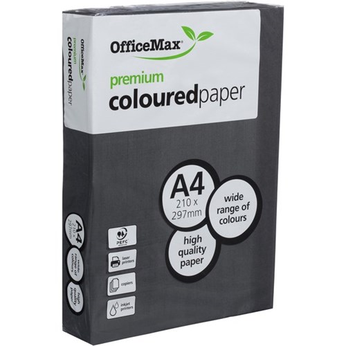 OfficeMax A4 160gsm Beady Black Premium Coloured Copy Paper, Pack of 250