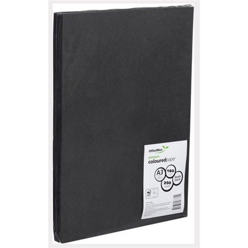 OfficeMax A3 160gsm Beady Black Premium Colour Copy Paper, Pack of 250