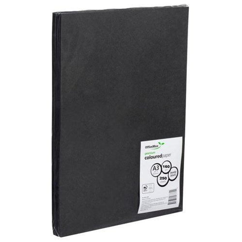 OfficeMax A3 160gsm Beady Black Premium Colour Copy Paper, Pack of 250