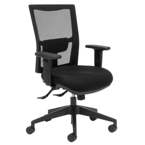 Team Air Task Chair 3 Lever Mesh Back With Arms Black/Black