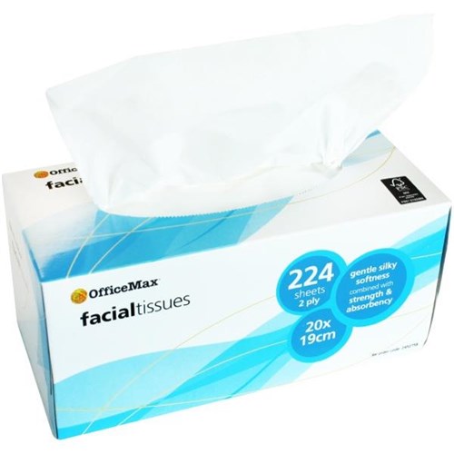 OfficeMax Premium Facial Tissues 2 Ply, Pack of 224 sheets