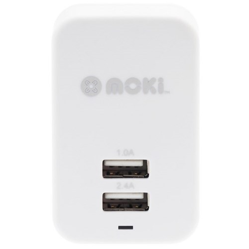 Moki Dual USB Wall Charger White