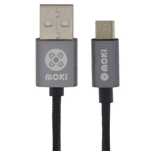 Moki Micro USB SynCharge Braided Cable 900mm