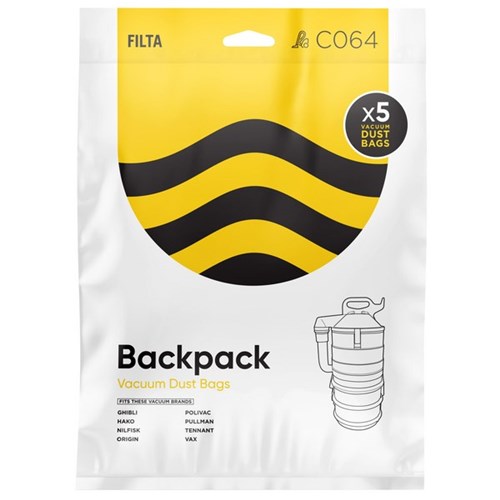 Filta Thrift Vacuum Cleaner Bags Back Pack, Pack of 5