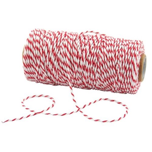 Bakers Twine 100m Red & White