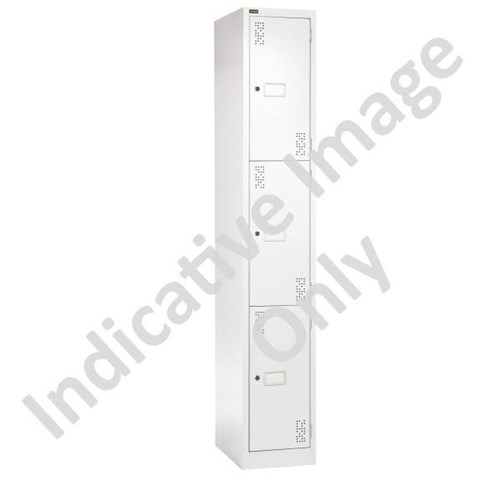 Precision Classic 3 Tier Locker 300mm Latch Lock White Satin
