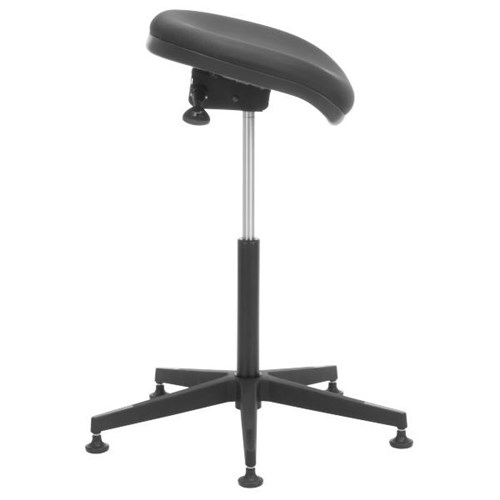 Perching Stool With Glides Black Vinyl