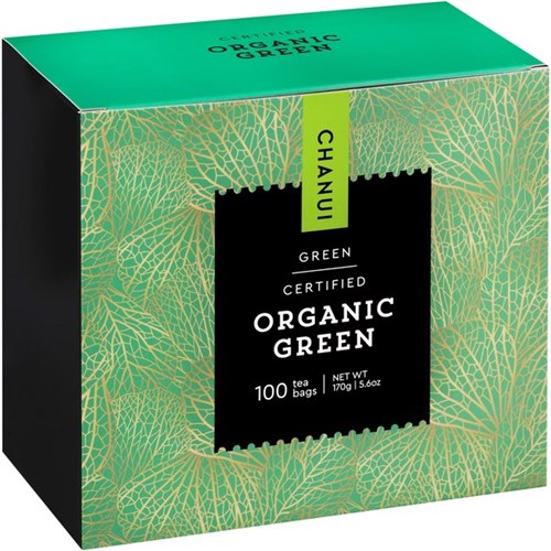 Chanui Organic Green Tagless Tea Bags, Box of 100