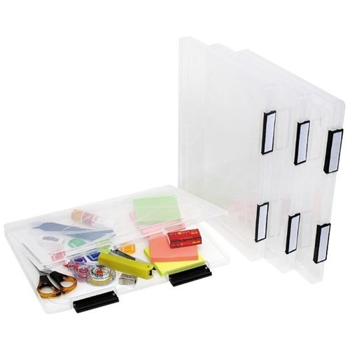 Marbig Plastic Carry Case File A4 Clear OfficeMax NZ