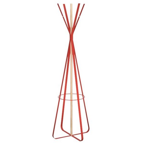 Sprout Coat And Umbrella Stand Red/Natural Timber 550x550x1700mm