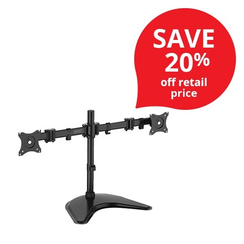 Digitus AF825 Dual Monitor Stand With Desk Stand Base OfficeMax NZ
