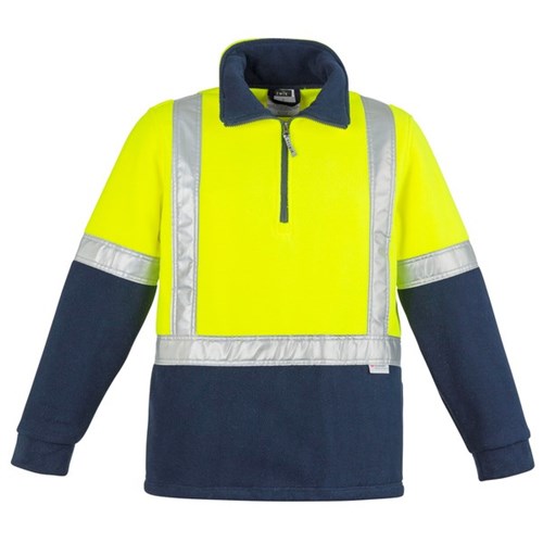 Syzmik Hi Vis Half Zip Polar Fleece Jacket Large Yellow/Navy