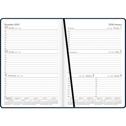 OfficeMax A53 1 Hour Appointments Diary A5 Week To View 2026 Blue