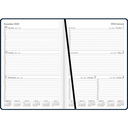 OfficeMax A43 1 Hour Appointments Diary A4 Week To View 2026 Blue