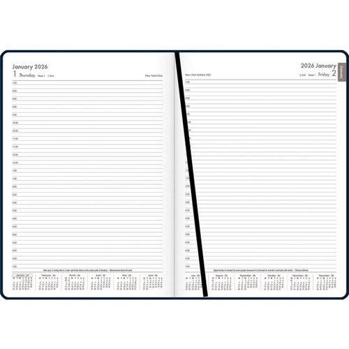 OfficeMax A41 1/2 Hour Appointments Diary A4 1 Day Per Page 2026 Blue