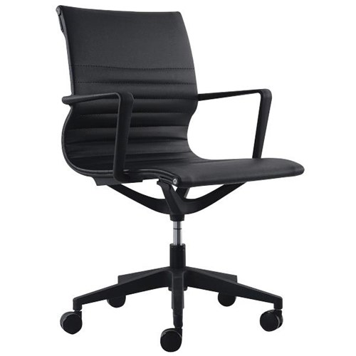 Diablo Executive Chair Mid Back With Arms Black PU OfficeMax NZ
