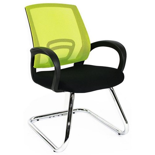 Trice Visitor Chair Cantilever Mesh Back With Arms Lime/Black