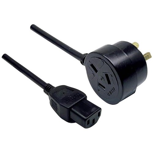 Dynamix Power Cord 3 Pin Tapon Ended Plug to IEC Female Connector 10A 2m