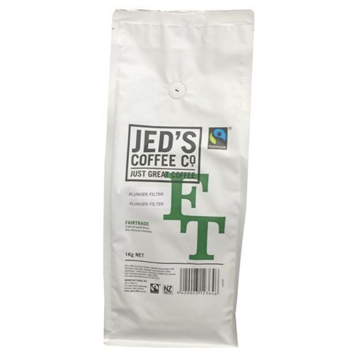 Jeds Fair Trade Plunger Ground Coffee 1kg OfficeMax NZ