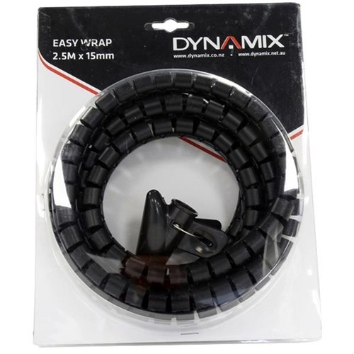 Dynamix Easy Wrap Cable Management 2.5m x 15mm Black