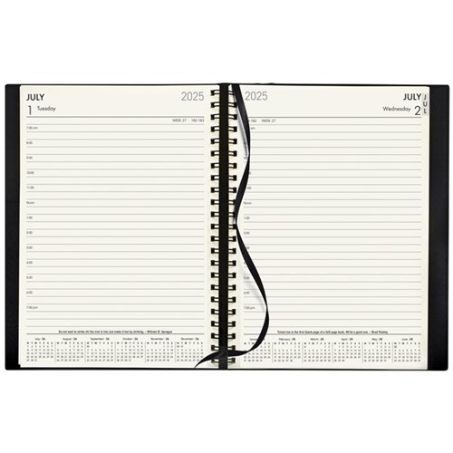 Collins Boston A51 Mid Year Diary A5 1 Day Per Page 1 July 2025 to 30 June 2026 Black