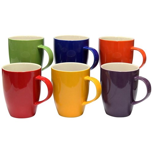 Connoisseur Coffee Mug Set 370ml Assorted Colours, Pack of 6