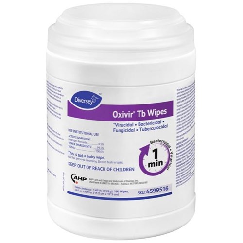 Diversey Oxivir Tb Cleaning Wipes, Pack of 160