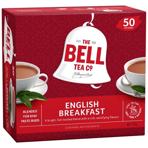 Bell English Breakfast Tagless Tea Bags, Box of 50