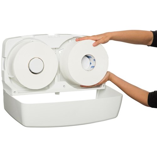 Kimberly-Clark Aquarius 70210 Twin Jumbo Toilet Tissue Roll Dispenser White