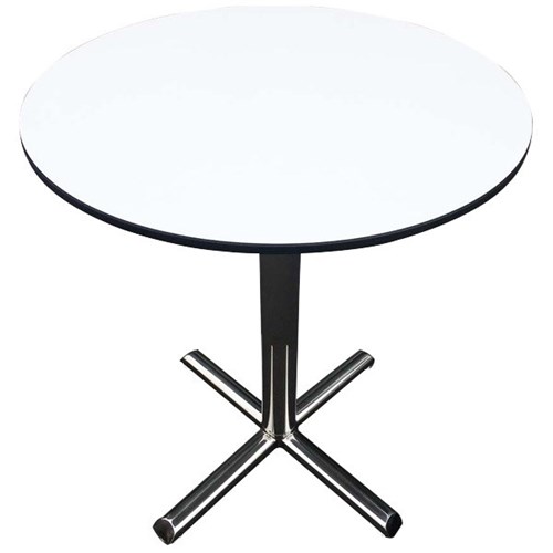 Multipurpose Table Round 750mm Arctic White/Stainless Steel OfficeMax NZ