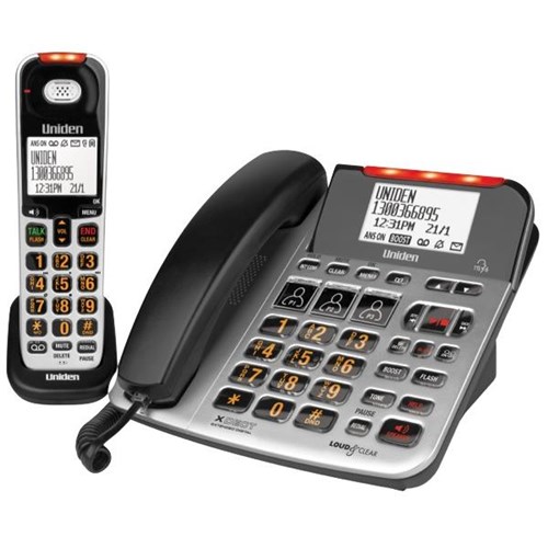 Uniden SSE47+1 Big Button Corded/Cordless Phone Combo OfficeMax NZ