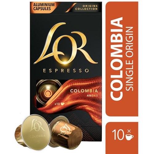 L'OR Espresso Colombia Single Origin Coffee Capsules, Pack of 10