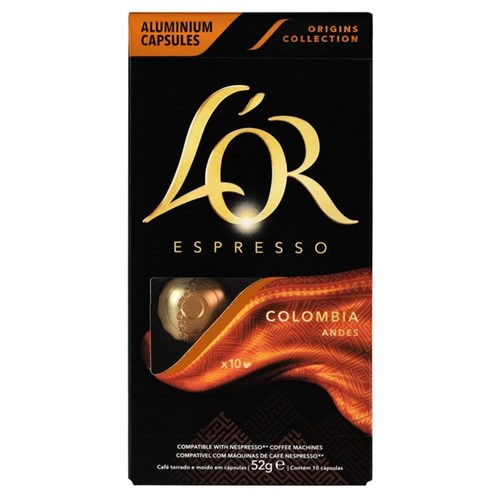 L'OR Espresso Colombia Single Origin Coffee Capsules, Pack of 10