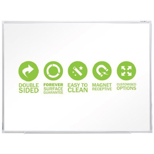 Boyd Visuals Porcelain Whiteboard Double Sided 1200 x 1500mm